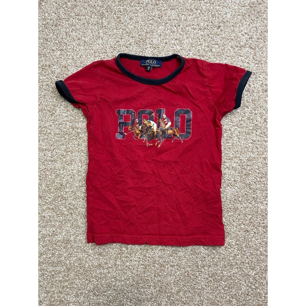 Polo Ralph Lauren Kid Boy Cotton Short Sleeve Shirt Red 6y